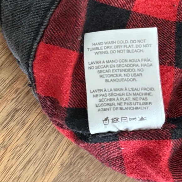 Thread & Supply Black Jean Jacket w/ Black Red Plaid Flannel Inner Lining Size S - Picture 15 of 15